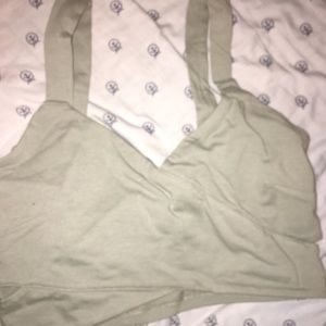 Olive green crop top